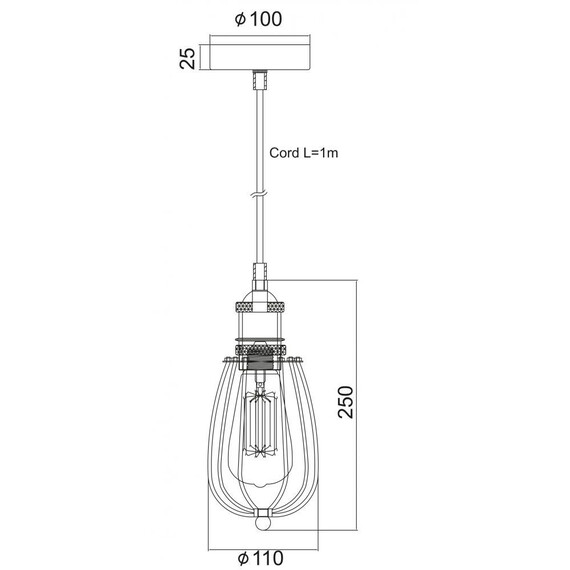 Пендел SOTIS KS2047P1BK Aca Lighting 1xE27 | Osvetlenieto.bg