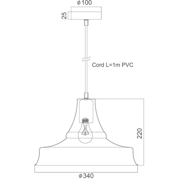 Пендел STOOGES KS1477P1WH Aca Lighting 1xE27 | Osvetlenieto.bg