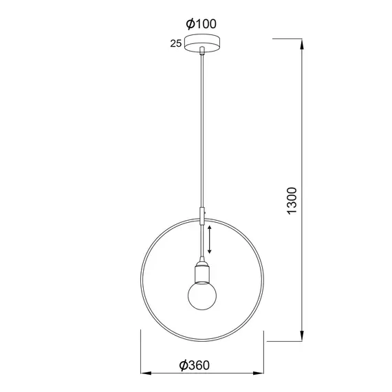 Пендел TWIGGY V35181BK Aca Lighting 1xE27 | Osvetlenieto.bg