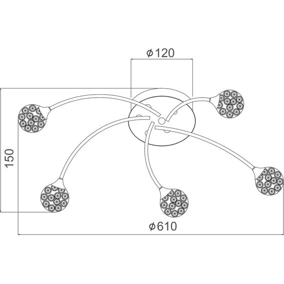 Плафон SKYLAR AD2012005C Aca Lighting 5xG9 | Osvetlenieto.bg Плафон SKYLAR AD2012005C Aca Lighting 5xG9 | Osvetlenieto.bg