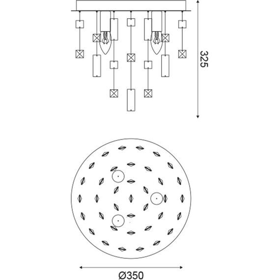 Плафон SOMER SOMER353C Aca Lighting 3xE14 | Osvetlenieto.bg