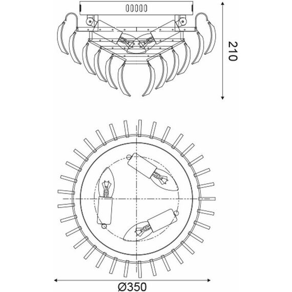 Плафон VICA VICA353C Aca Lighting 3xE14 | Osvetlenieto.bg