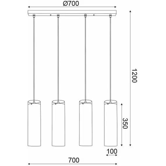 Полилей DEJAVU V371974PCH Aca Lighting 4xE27 | Osvetlenieto.bg