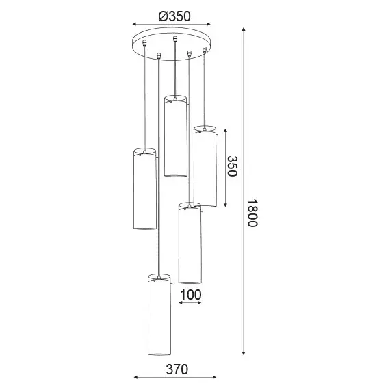 Полилей DEJAVU V371975PCH Aca Lighting 5xE27 | Osvetlenieto.bg
