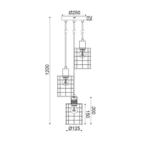 Полилей DUBLIN GN733PCE Aca Lighting 3xE27 | Osvetlenieto.bg
