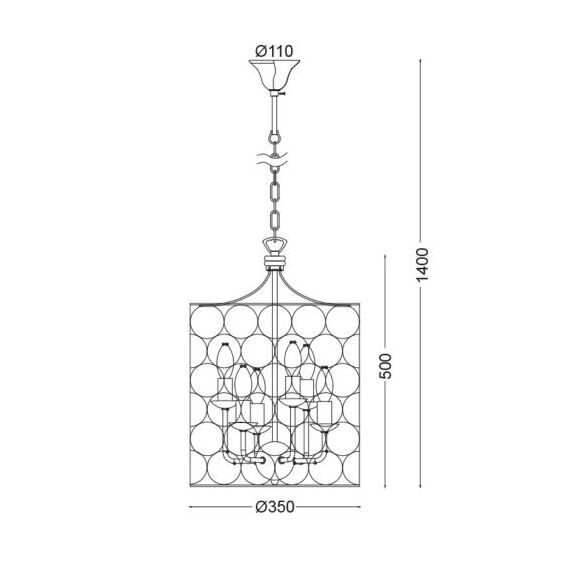 Полилей KEITH AD80356 Aca Lighting 6xE14 | Osvetlenieto.bg