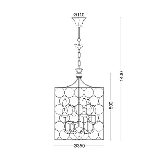 Полилей KEITH AD80356 Aca Lighting 6xE14 | Osvetlenieto.bg