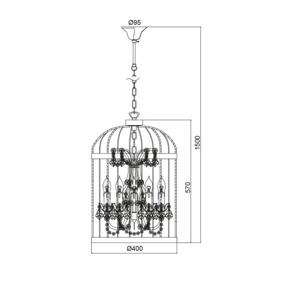 Полилей KEITH AD90275 Aca Lighting 5xE14 | Osvetlenieto.bg