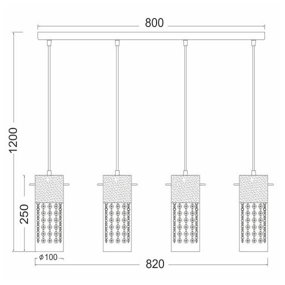 Полилей MIA DLA6834 Aca Lighting 4xE14 | Osvetlenieto.bg