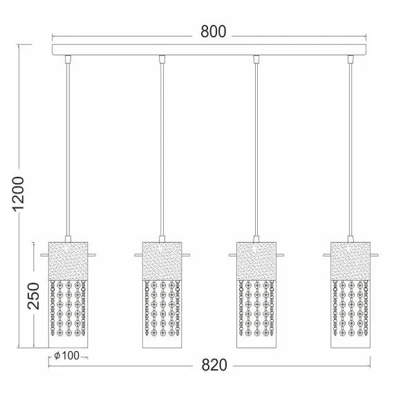 Полилей MIA DLA6834 Aca Lighting 4xE14 | Osvetlenieto.bg