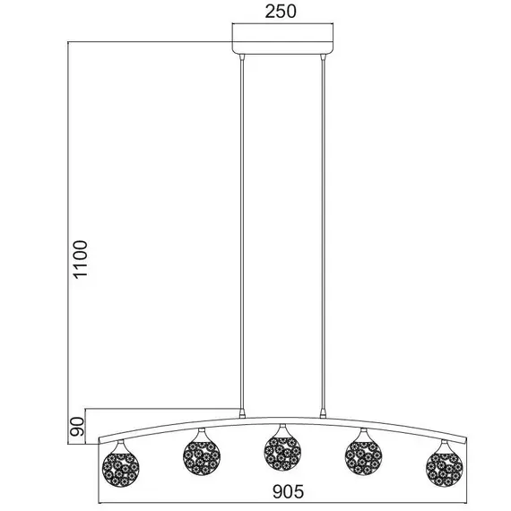 Полилей SKYLAR AD2012005P Aca Lighting 5xG9 | Osvetlenieto.bg