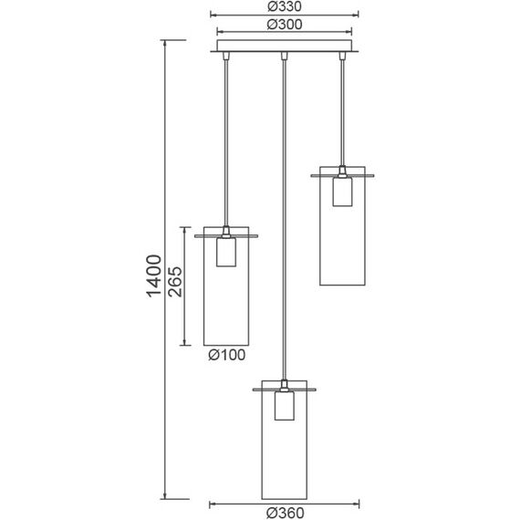 Полилей VERTIGO DLA12593CH Aca Lighting 3xE27 | Osvetlenieto.bg