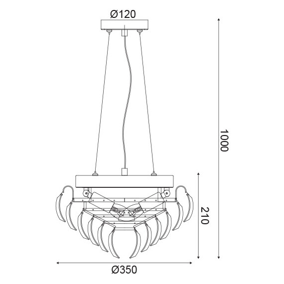 Полилей VICA VICA353P Aca Lighting 3xE14 | Osvetlenieto.bg