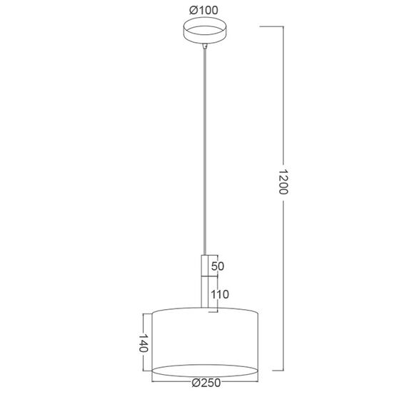 Полилей YASMINE OD650825PBK Aca Lighting 1xE27 | Osvetlenieto.bg