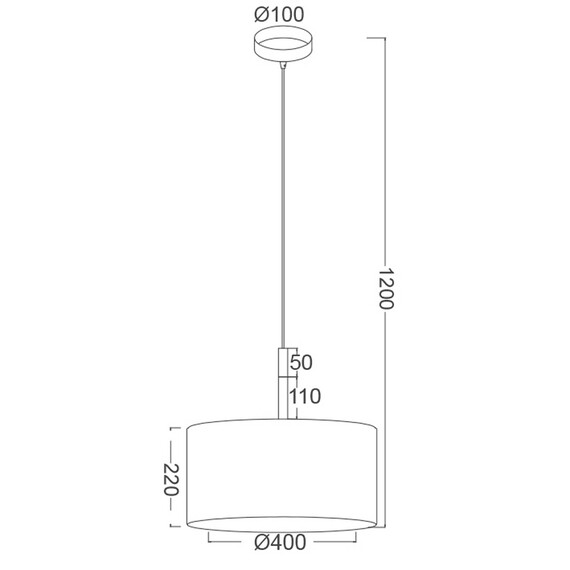 Полилей YASMINE OD650840PBK Aca Lighting 1xE27 | Osvetlenieto.bg