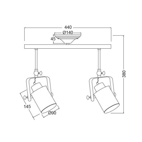 Спот POMPEII OD61012BK Aca Lighting 2xE27 | Osvetlenieto.bg