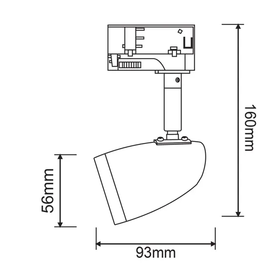 Спот за шина 4L черен мат No75 ACA Lighting TS75GU4CB GU10 | Osvetlenieto.bg