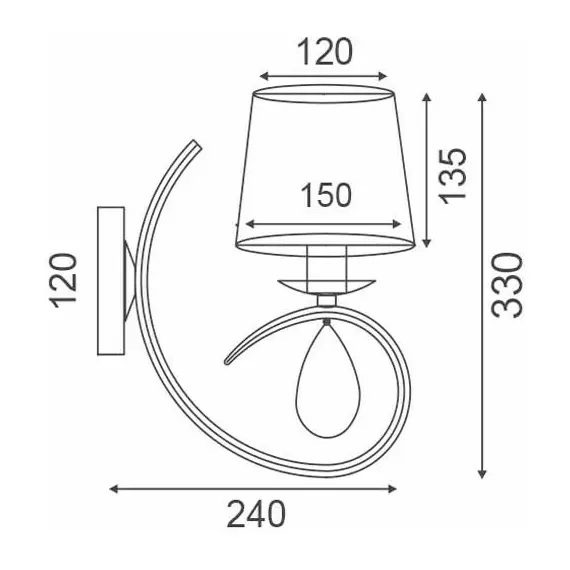 Аплик BASILICO TNK81490CG1W Aca Lighting 1xE14 | Osvetlenieto.bg