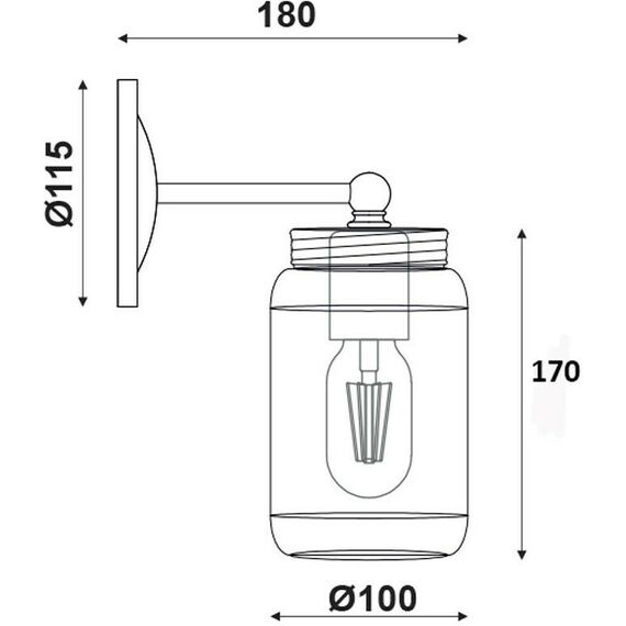 Аплик BERY EG166601W Aca Lighting 1xE27 | Osvetlenieto.bg