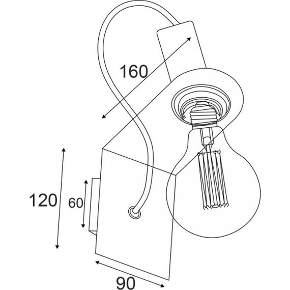 Аплик CORTEZ KS2122B Aca Lighting 1xE27 | Osvetlenieto.bg Аплик CORTEZ KS2122B Aca Lighting 1xE27 | Osvetlenieto.bg