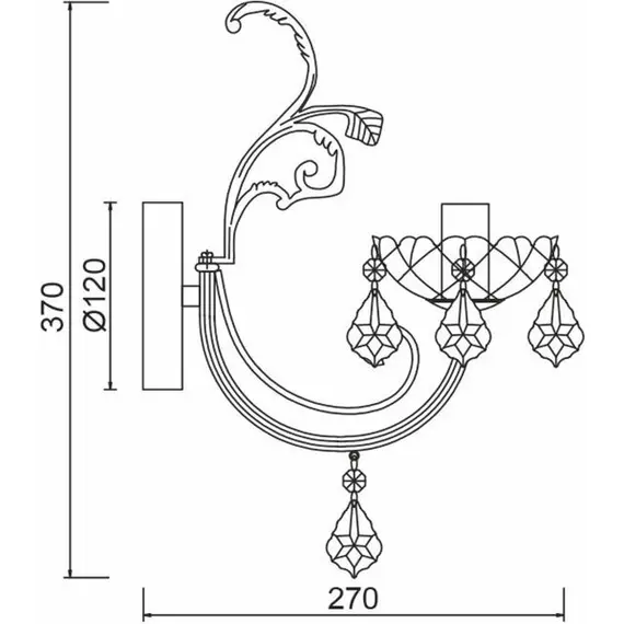 Аплик FABERGE DLA12151W Aca Lighting 1xE14 | Osvetlenieto.bg