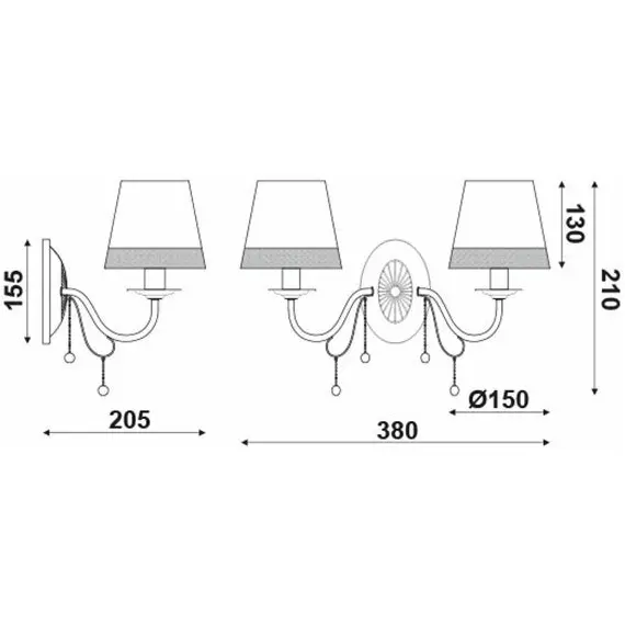 Аплик MULAN EG167282WBW Aca Lighting 2xE14 | Osvetlenieto.bg