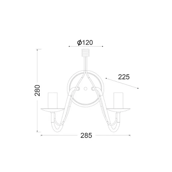 Аплик PALMYRA DLA0012W Aca Lighting 2xE14 | Osvetlenieto.bg