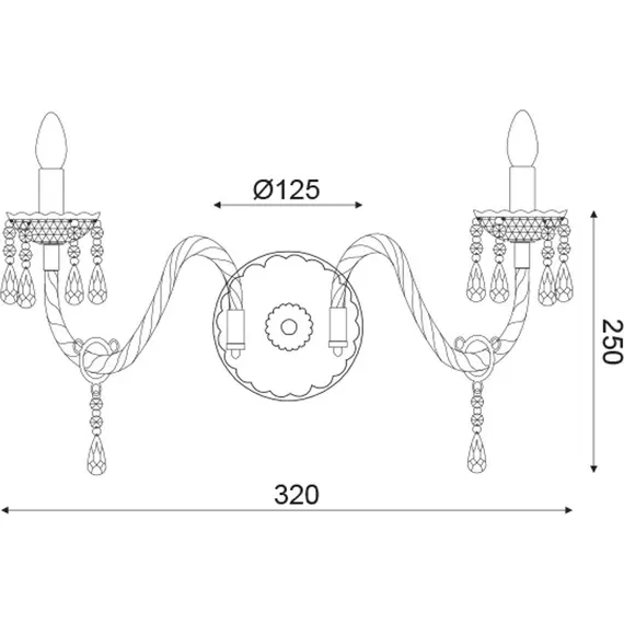 Аплик PEGASUS SF63992WB Aca Lighting 2xE14 | Osvetlenieto.bg