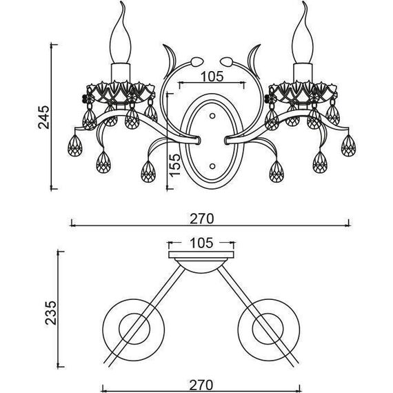 Аплик SARDINIA DL9342WWG Aca Lighting 2xE14 | Osvetlenieto.bg Аплик SARDINIA DL9342WWG Aca Lighting 2xE14 | Osvetlenieto.bg