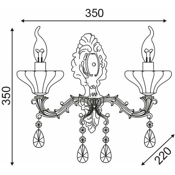 Аплик SARTO TNK854532W Aca Lighting 2xE14 | Osvetlenieto.bg