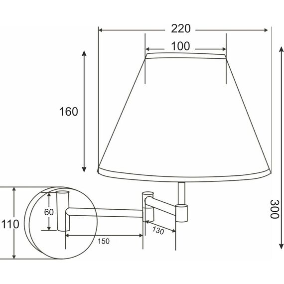 Аплик SUWON SUWB01B Aca Lighting 1xE27 | Osvetlenieto.bg
