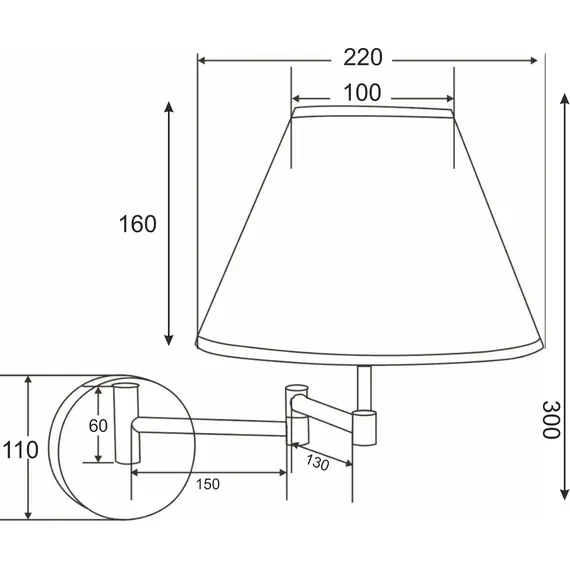 Аплик SUWON SUWB01B Aca Lighting 1xE27 | Osvetlenieto.bg