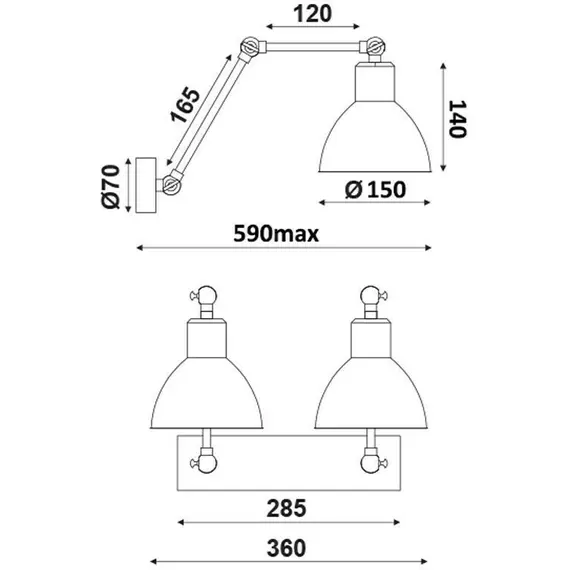 Аплик THALASSA EG168872WR Aca Lighting 2xE27 | Osvetlenieto.bg