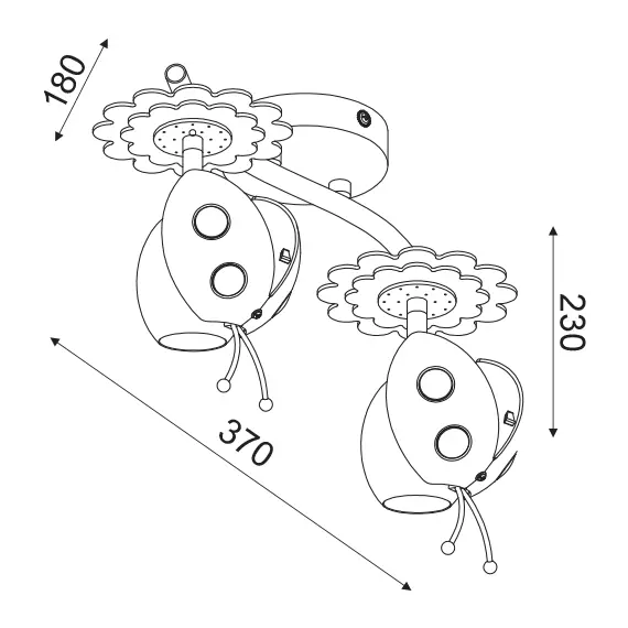 Детски аплик BEES ZN170162WRY Aca Lighting 2xE27 | Osvetlenieto.bg