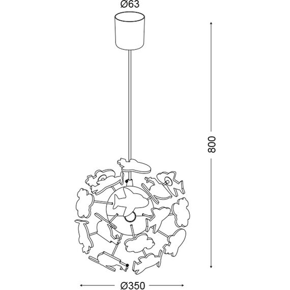 Детски пендел AIR MD160224AIR Aca Lighting 4xE14 | Osvetlenieto.bg