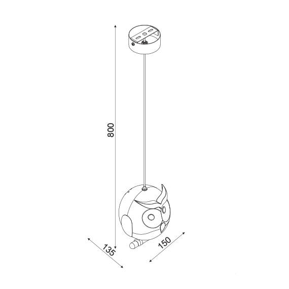 Детски пендел KOKKA ZN160201PBR Aca Lighting 1xE14 | Osvetlenieto.bg
