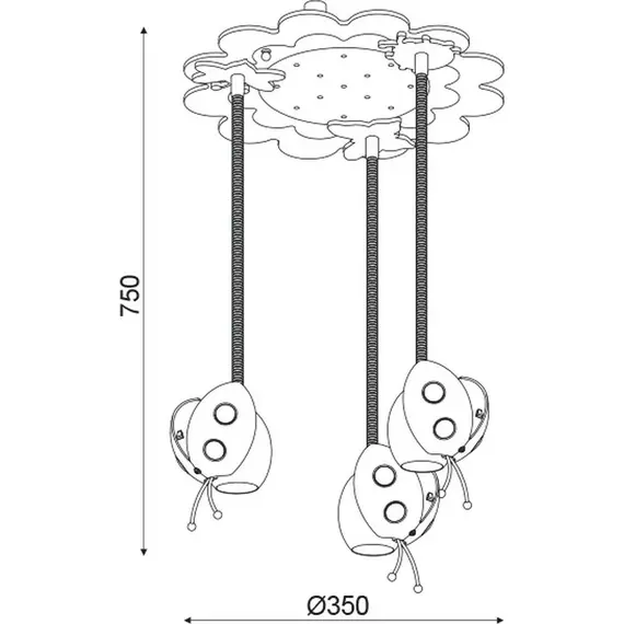 Детски полилей BEES ZN170163CRY Aca Lighting 3xE27 | Osvetlenieto.bg