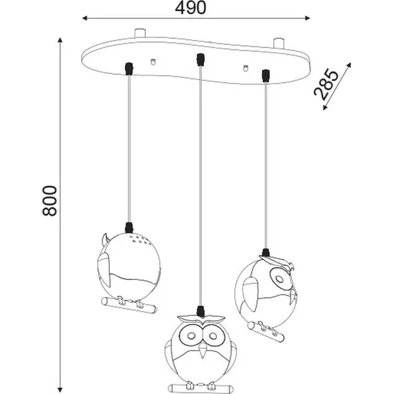 Детски полилей KOKKA ZN160203PP Lighting 3xE14 | Osvetlenieto.bg