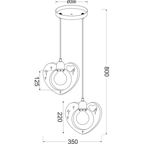 Детски полилей LOVE MD70832 Aca Lighting 2xE27 | Osvetlenieto.bg
