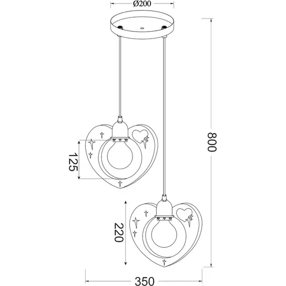 Детски полилей LOVE MD70832 Aca Lighting 2xE27 | Osvetlenieto.bg