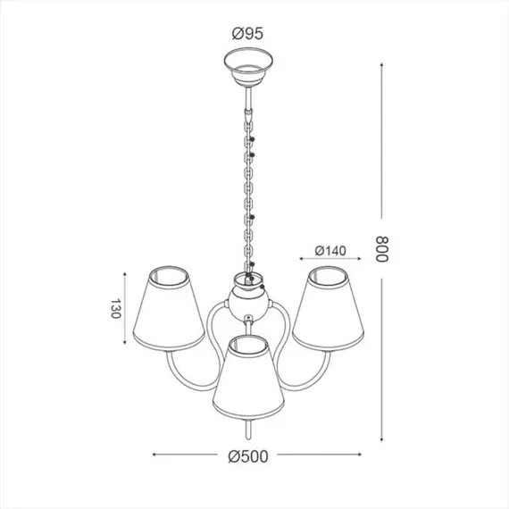 Детски полилей RAINBOW MD130943 Aca Lighting 3xE14 | Osvetlenieto.bg