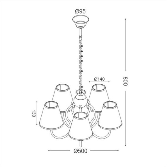 Детски полилей RAINBOW MD130945 Aca Lighting 5xE14 | Osvetlenieto.bg