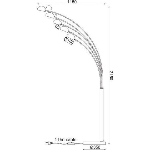 Лампион MARKELLA ML312461FC Aca Lighting 5xE14 | Osvetlenieto.bg