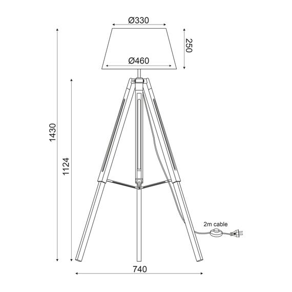 Лампион MOUSSE TF17701FBBB Aca Lighting 1xE27 | Osvetlenieto.bg