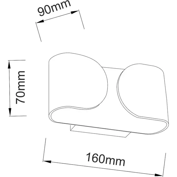 LED Аплик NEPHELE L35049BK Aca Lighting 6W 3000K | Osvetlenieto.bg