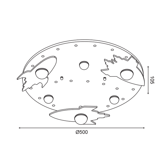 LED Детски плафон NASA ZM53LEDC50 Aca Lighting 18W 3000K | Osvetlenieto.bg