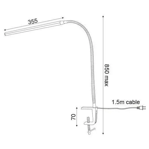 LED Настолна лампа DELGADO 16055LEDBKC Aca Lighting 5W 4000K | Osvetlenieto.bg