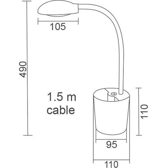 LED Настолна лампа HULLEN 16035LEDBK Aca Lighting 5W 4000K | Osvetlenieto.bg