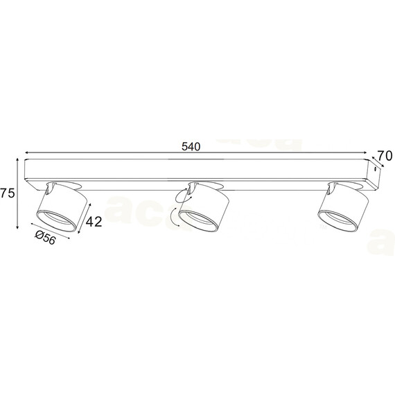 LED Спот PLUTO RA33LEDS54BK Aca Lighting 15W 3000K | Osvetlenieto.bg