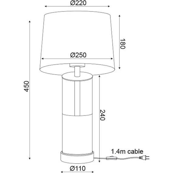 Настолна лампа RENOUAR OD90791TBC Aca Lighting 1xE27 | Osvetlenieto.bg